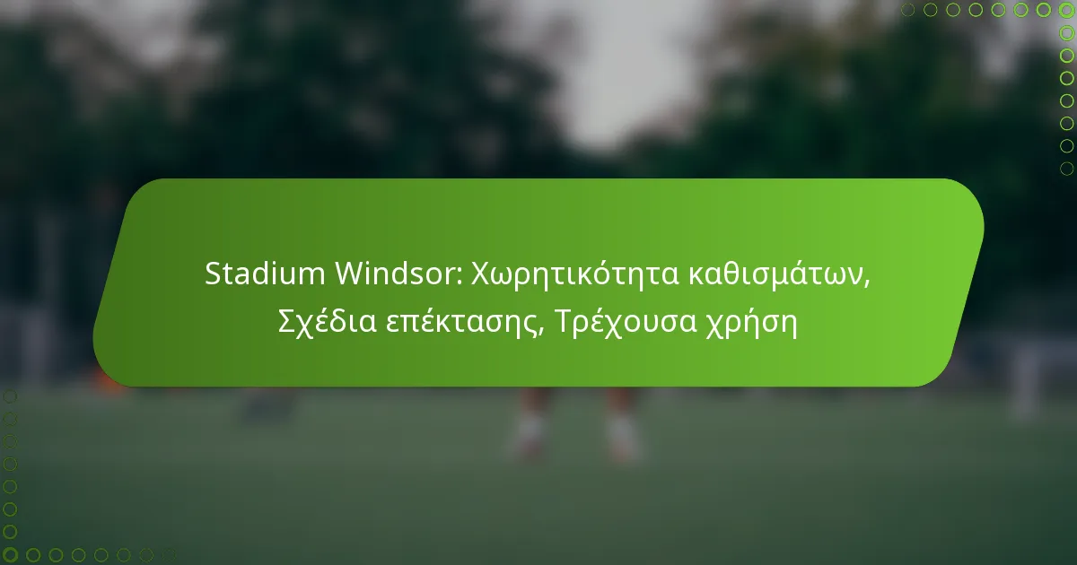 Stadium Windsor: Χωρητικότητα καθισμάτων, Σχέδια επέκτασης, Τρέχουσα χρήση